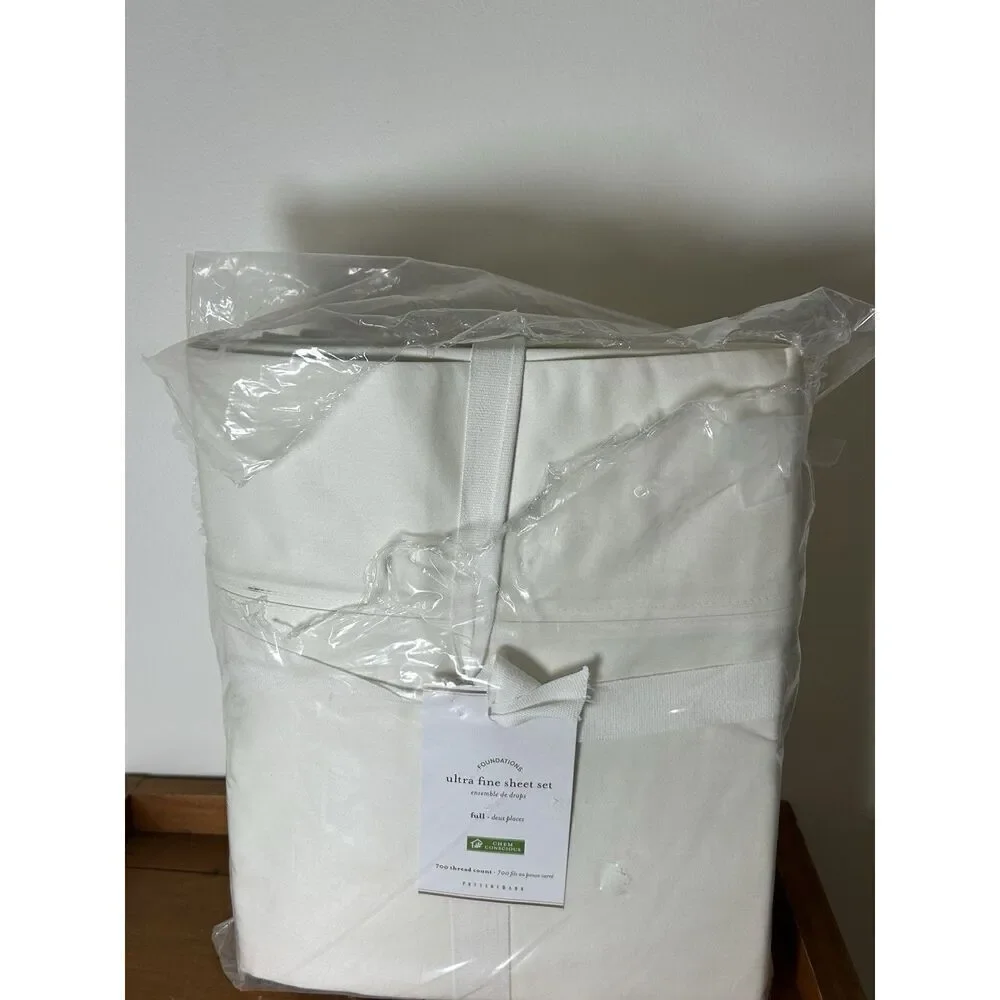 Pottery Barn Foundations Ultra Fine Sheet Set Full 700 Thread Count Ivory